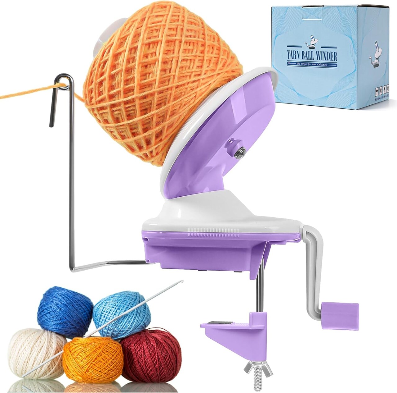 Yarn Ball Winder – Easy & Quiet Yarn Cake Maker for Knitting & Crochet